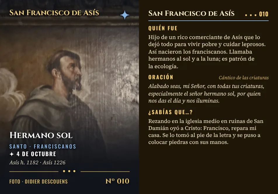 Estampa legendaria de San Francisco de Asís